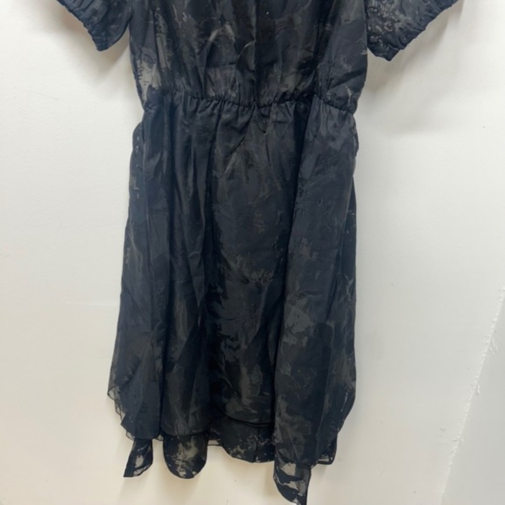 NWT Disturbia Spectre Layered Midi Shirt Dress Black Burnout Floral US 6 - Picture 13 of 14